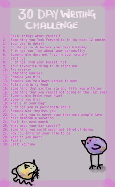 30 Day Writing Challenge
